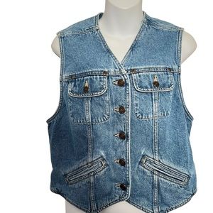 Liz Wear Denim Women’s Back Strap Vest Size  M Blue